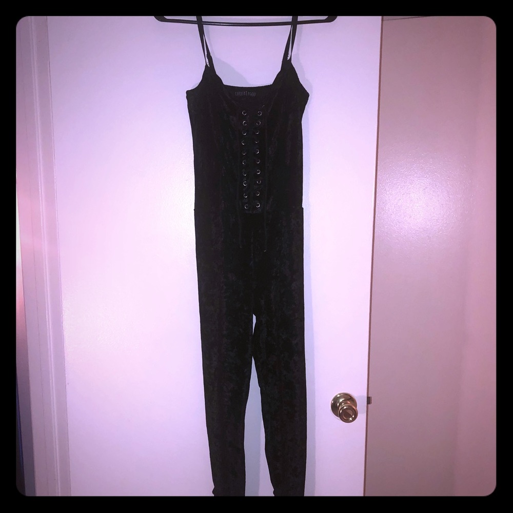 Velvet Lace-Up Bodysuit